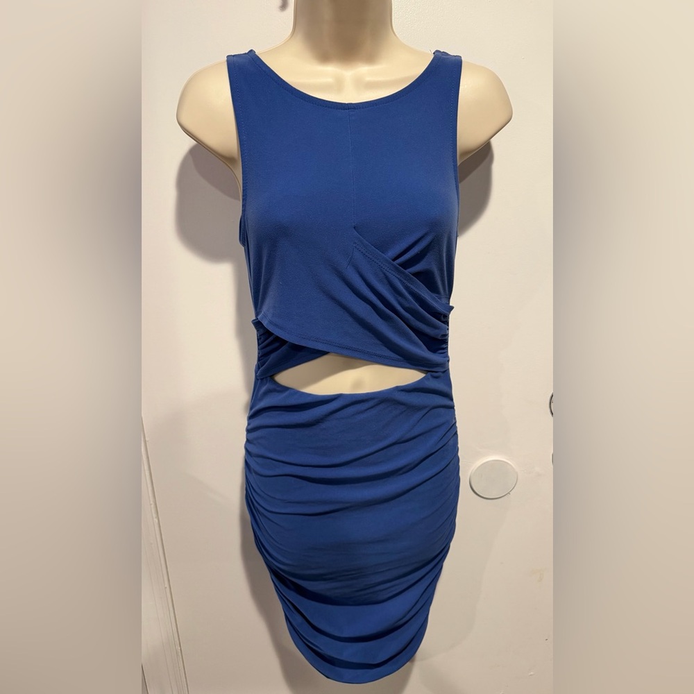 Elegant Asymmetrical Blue Dress